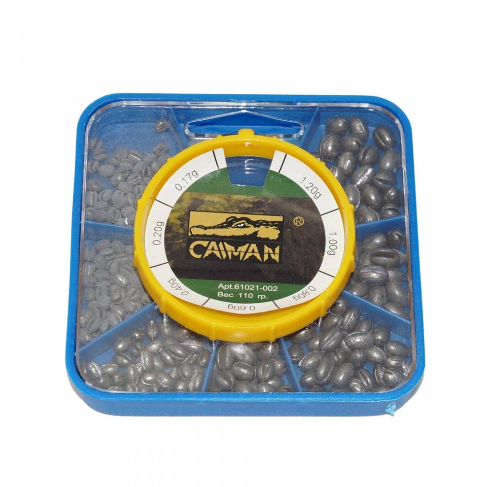 Набор грузил Caiman оливка большая коробка 0,17-1,2 гр