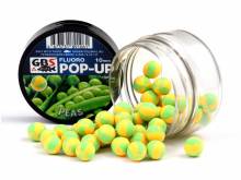 Бойлы плавающие GBS Baits Pop-Ups Peas (Горох) желтый-зеленый 8мм 45гр