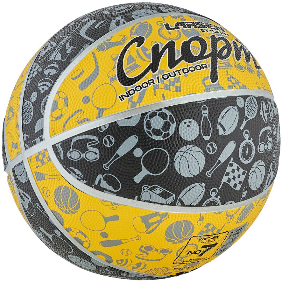 Мяч баскетбольный Larsen Style Black-Yellow