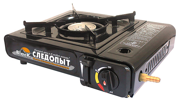 Плита газовая Следопыт Black (с переходником)