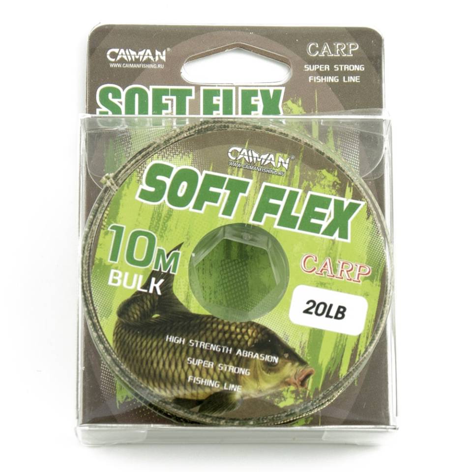 Лидкор Caiman Soft Flex без сердечника 20lb 10м Camo