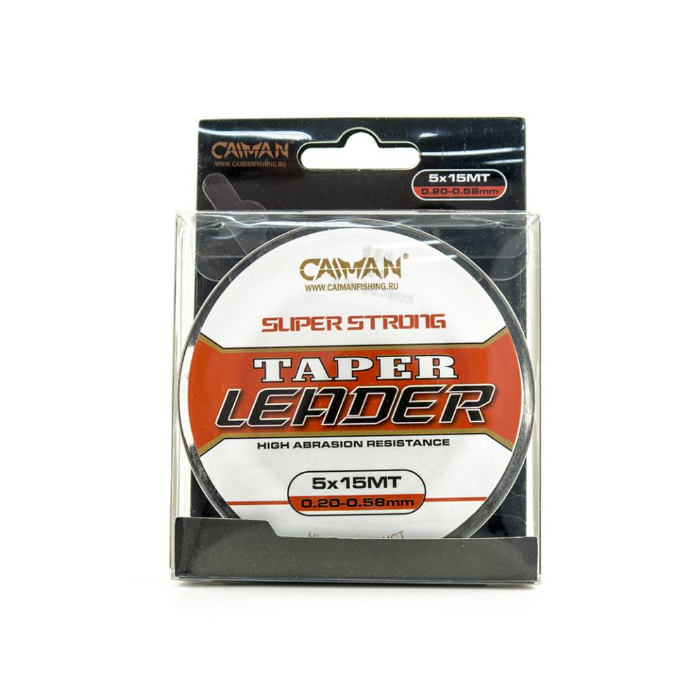 Шок-лидер Caiman Mono Leaders 5х15м 0,20-0,58мм прозрачный