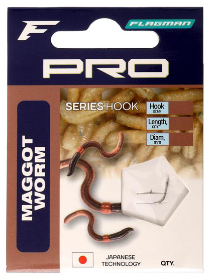 Крючки с поводком Flagman Pro Maggot Worm Hooks №12