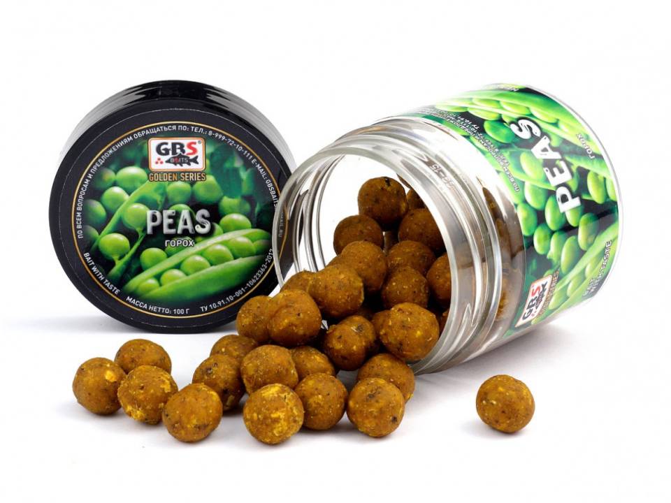 Бойлы тонущие GBS Baits Peas (Горох) 15мм 100гр