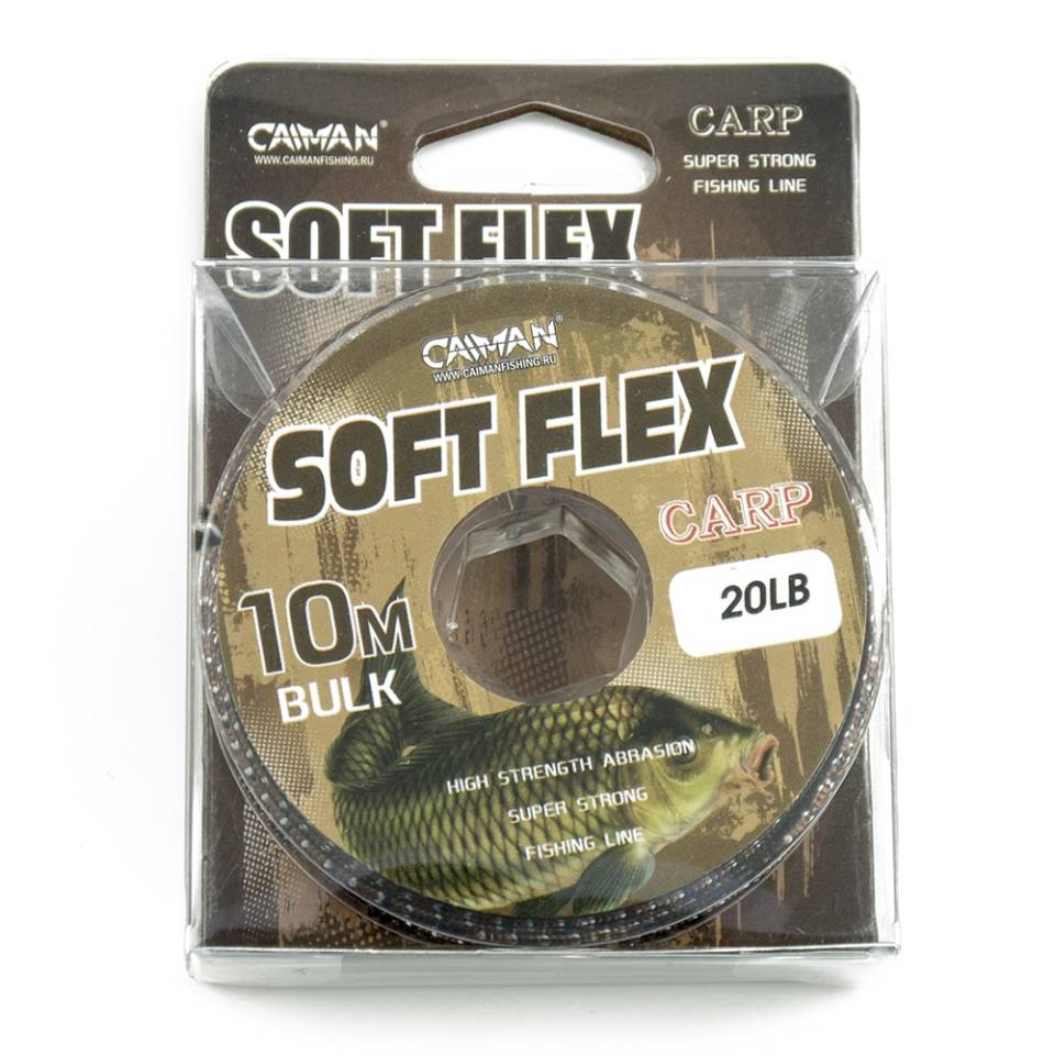 Лидкор Caiman Soft Flex без сердечника 20lb 10м Brown