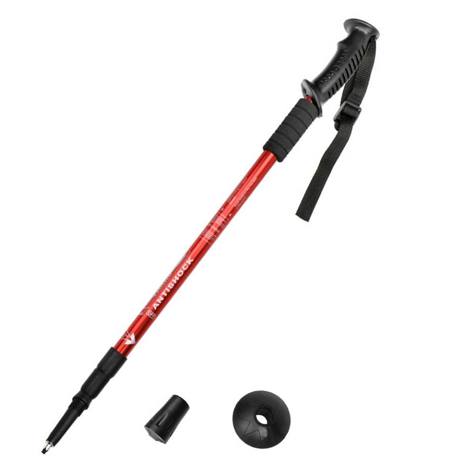 Палки для скандинавской ходьбы антишок алюминий 320гр красный