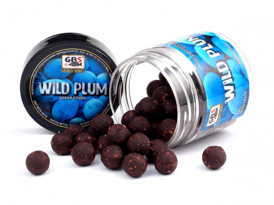 Бойлы тонущие GBS Baits Wild Plum (Дикая Слива) 15мм 132гр