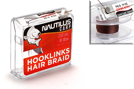 Поводковый материал Nautilus Hair Braid 20 м 8lb Dark Brown