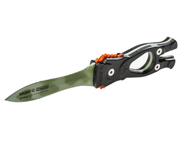 Нож Sargan Сталкер-стропорез Z1 зеленый камуфляж