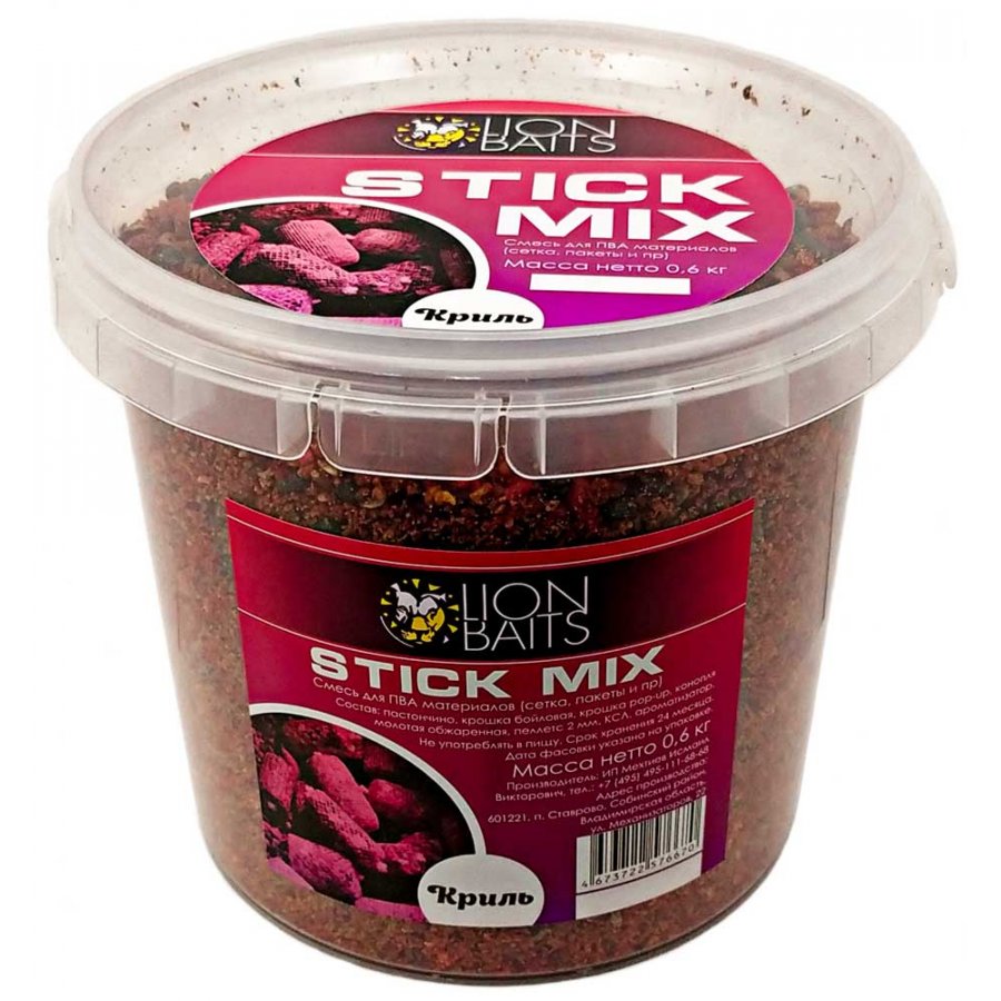 Стик микс Lion Baits Stick mix Криль 600гр