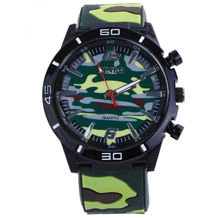 Часы наручные спортивные зеленый камуфляж