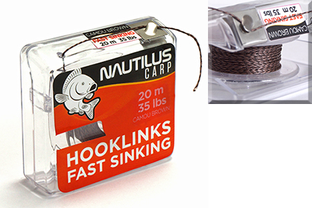 Поводковый материал Nautilus Fast Sinking 20м 25lb Camou Brown