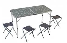 Комплект мебели East Shark (стол + 4 стула) 60x120см Camo