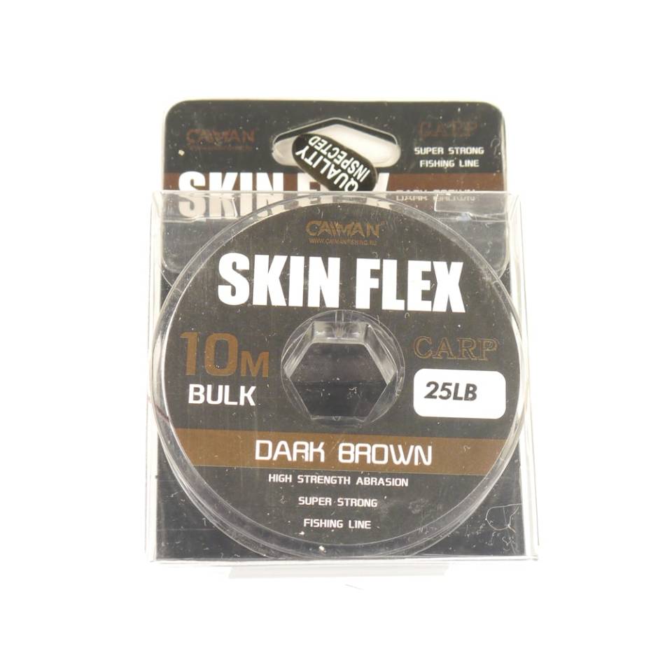 Поводковый материал Caiman Skin Flex в оплетке 25lb 10м Brown
