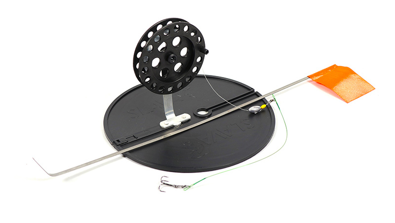 Жерлица оснащенная Следопыт с алюм. стойкой d-210 мм, катушка 90 мм