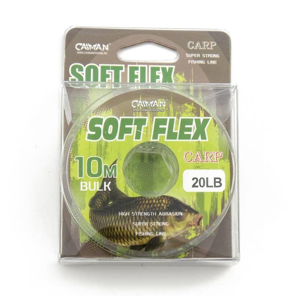 Поводковый материал Caiman Soft Flex без оплетки 20lb 10м Camo Grey
