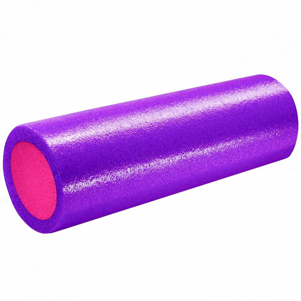 Ролик для йоги 45х15см фиолетовый-розовый