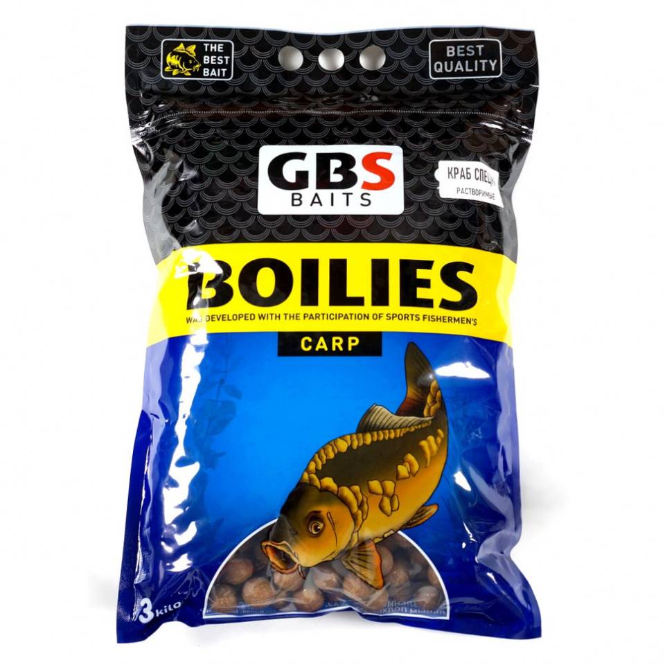 Бойлы пылящие GBS Baits Crab Spice (Краб Специи) 24мм 3,0кг