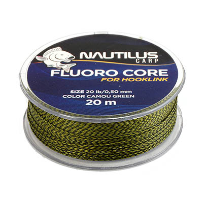 Поводковый материал Nautilus Fluoro Core 20 м 20lb Camou Green