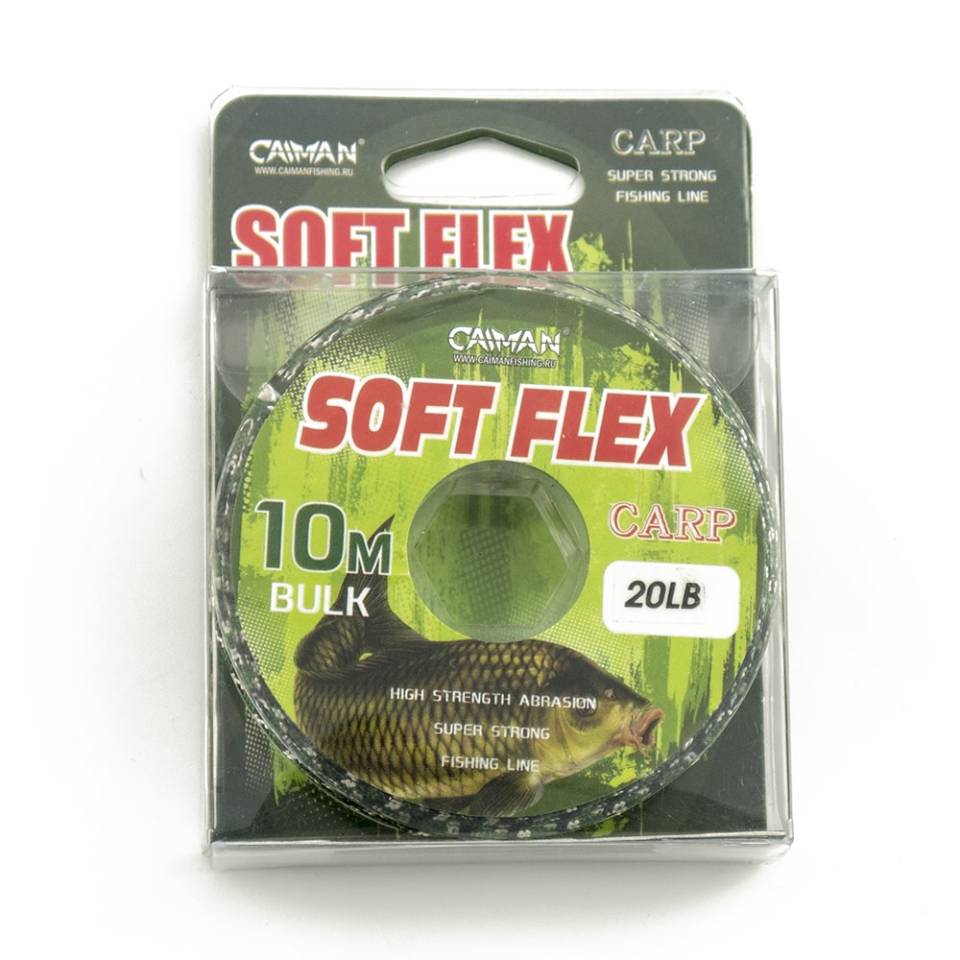 Поводковый материал Caiman Soft Flex без оплетки 25lb 10м Camo Olive