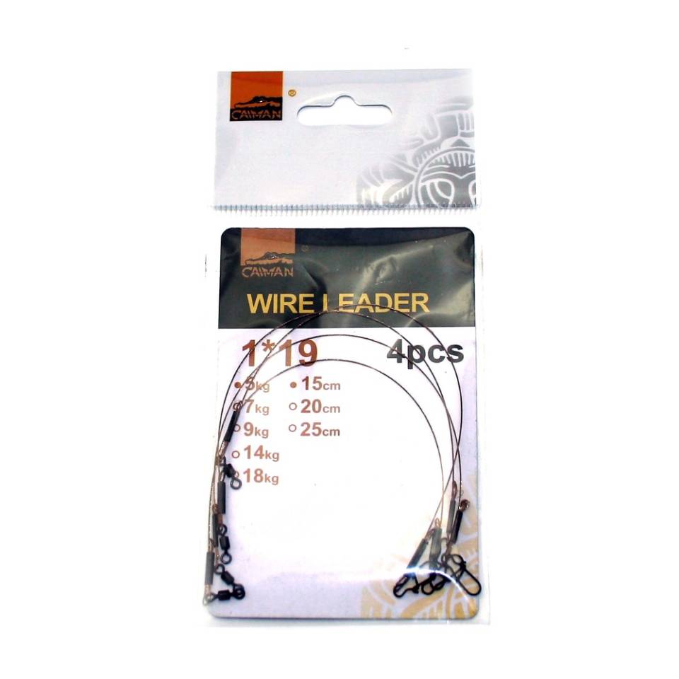 Поводок Caiman Wire Leader 1x19 15см 7кг 4шт