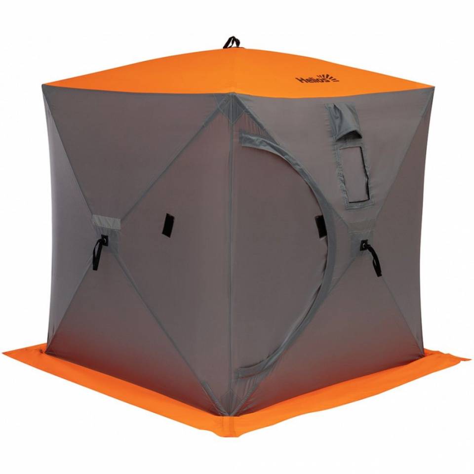 Палатка зимняя куб Helios 1,8х1,8х2,0м Orange lumi/gray