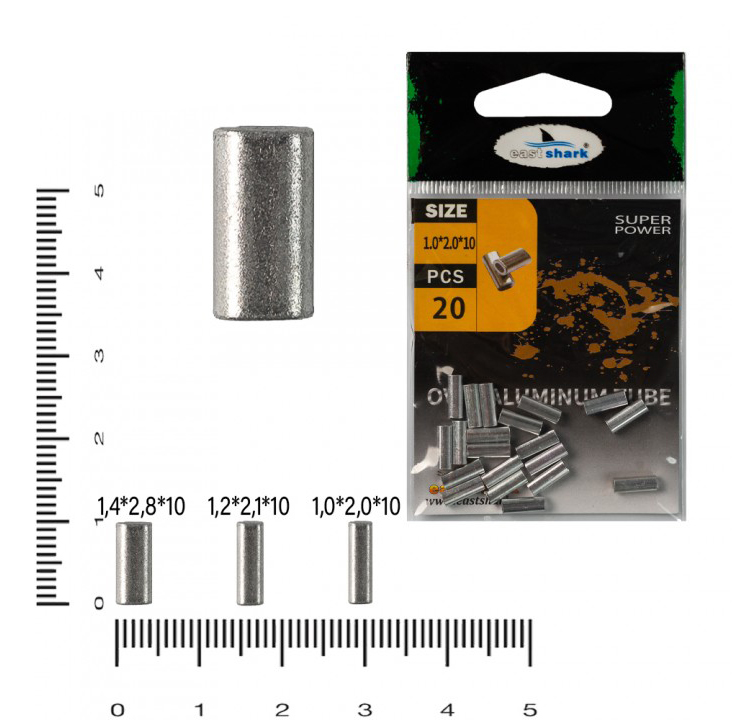 Трубка обжимная East Shark овальная 1,2х2,1х10мм