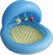 Бассейн надувной Bestway с навесом и надувным дном 50+ 109х86х64 см