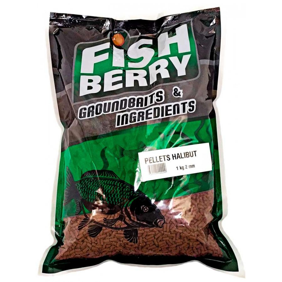 Пеллетс Fishberry Pellets Halibut Палтус 2мм 1кг Бордовый