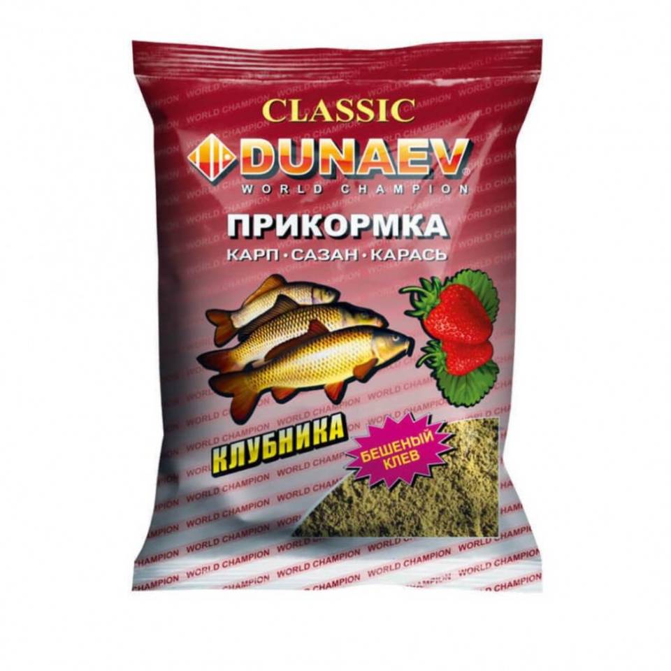 Прикормка DUNAEV Классика Карп Клубника 0,9 кг
