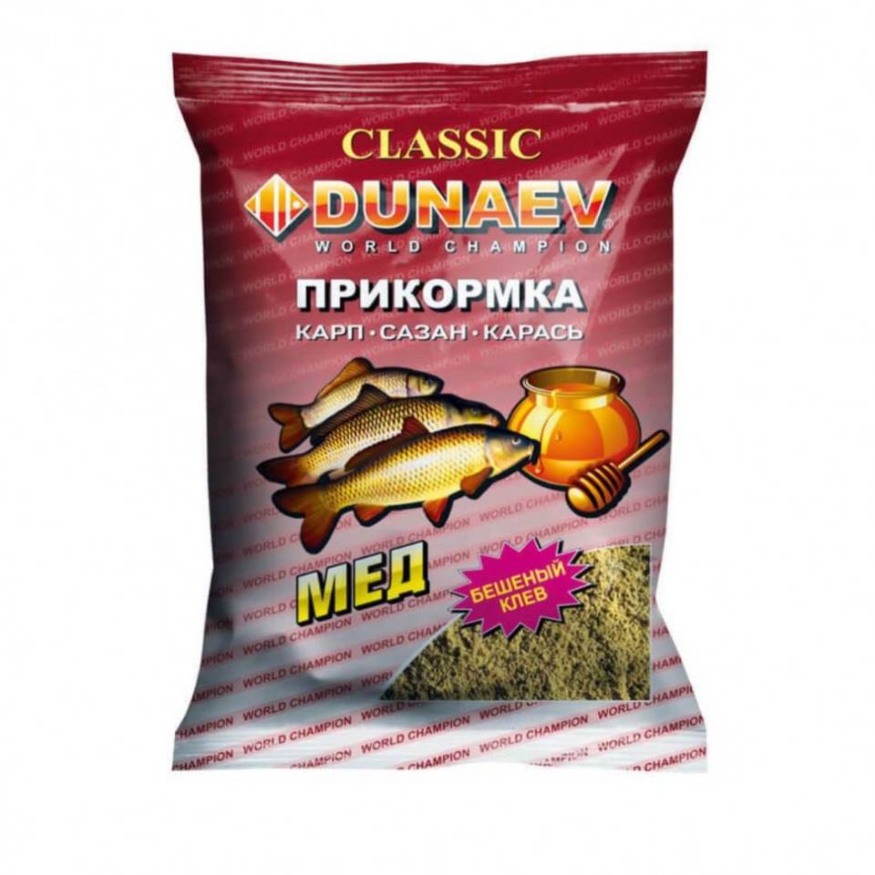 Прикормка DUNAEV Классика Карп Мед красная 0,9 кг