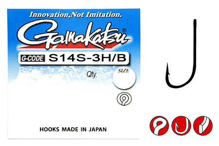 Крючки Gamakatsu S14S 3H-B Ring Eye N-L