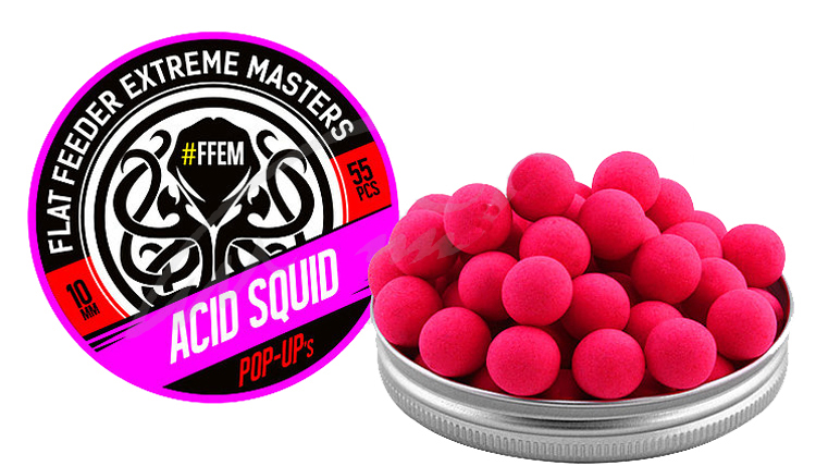 Бойлы плавающие FFEM Pop-Up Acid Squid 10мм 55шт