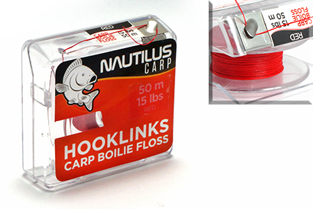 Поводковый материал Nautilus Carp Boilie Floss 15lb 50м Red