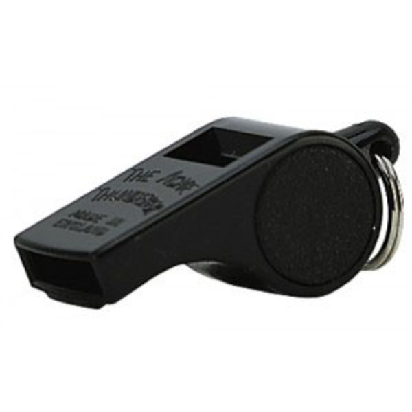 Свисток пластиковый 1 штука с шариком и шнурком (Черный)