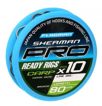 Крючки с поводком Flagman Sherman Pro Carp Ready Rigs