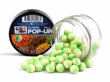 Бойлы плавающие GBS Baits Pop-ups Hot Spices (Острые специи) зеленый-белый 8мм 45гр