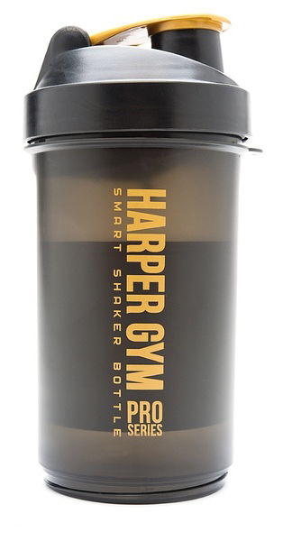 Шейкер Harper Gym Smart 600мл черный/золотой
