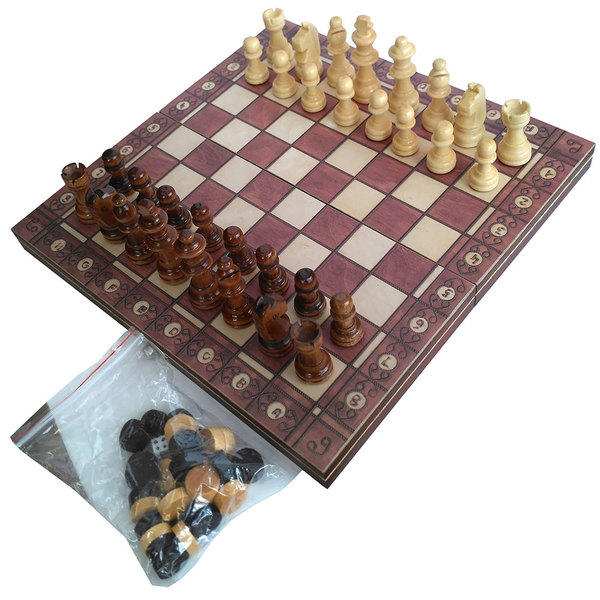Игра 3 в 1 шахматы, шашки, нарды