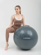 Мяч гимнастический с насосом Larsen серый 85см