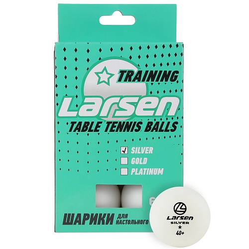 Шарик для настольного тенниса Larsen Silver 1 Star белый