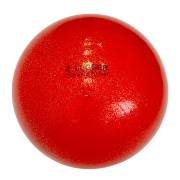 Мяч для художественной гимнастики 19см красный с блестками