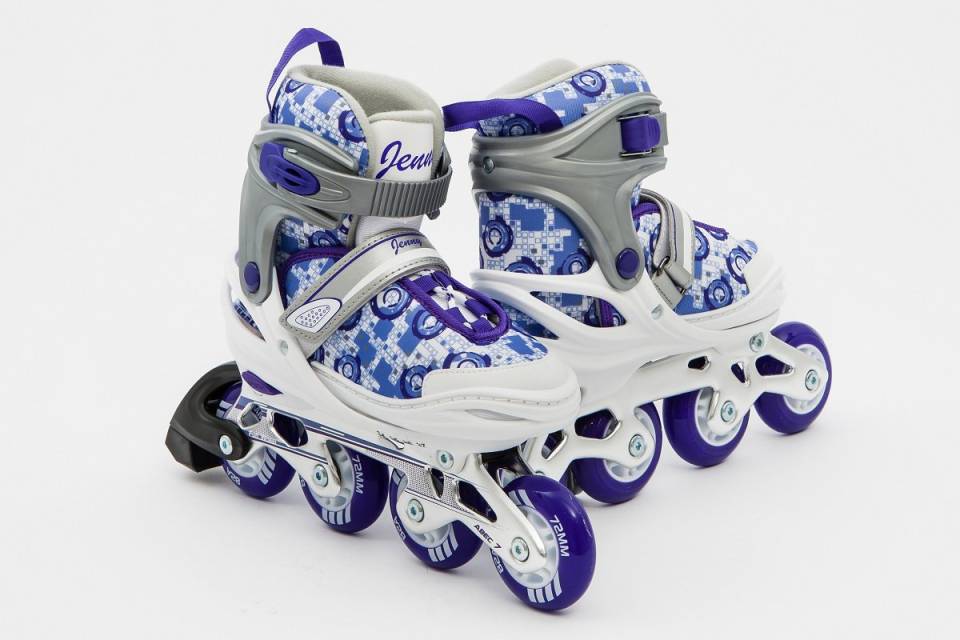 Ролики раздвижные Calambus Jenny SUM белый-фиолетовый