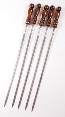 Шампур с деревянной ручкой ШАР  730(550)х10х2,5 малый