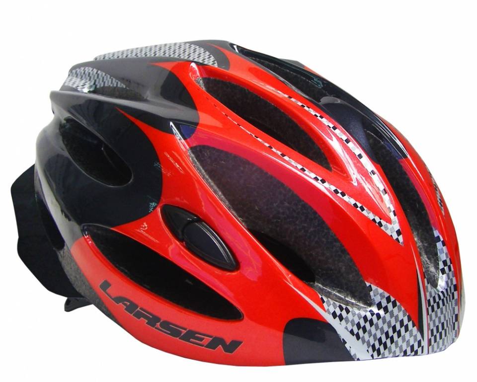 Шлем велосипедный Larsen HB933-6 черный-красный