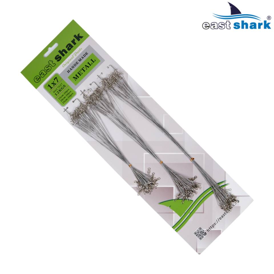 Поводок EastShark12кг 15;20;25см 1х7  металл серебристый