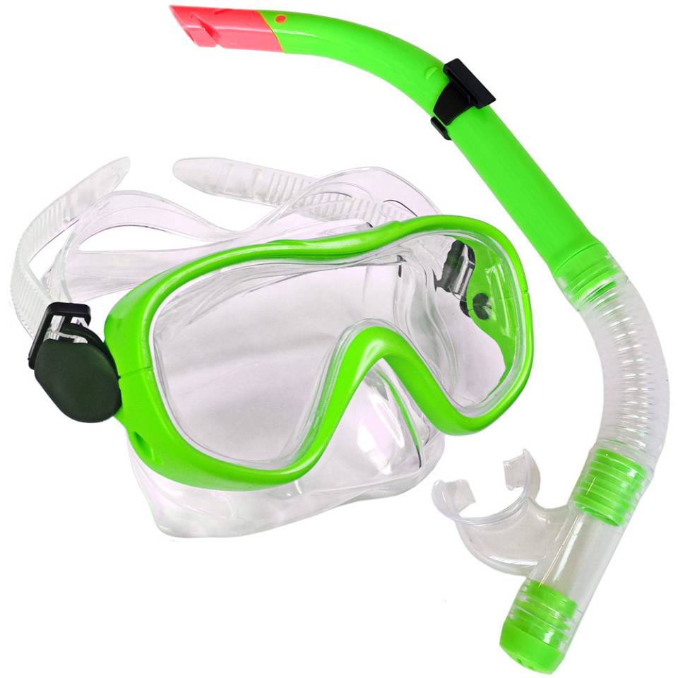 Набор для плавания маска+трубка юниорский зеленый