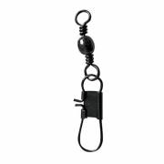 Вертлюг Lucky John с застёжкой Barrel And Interlock Black 018