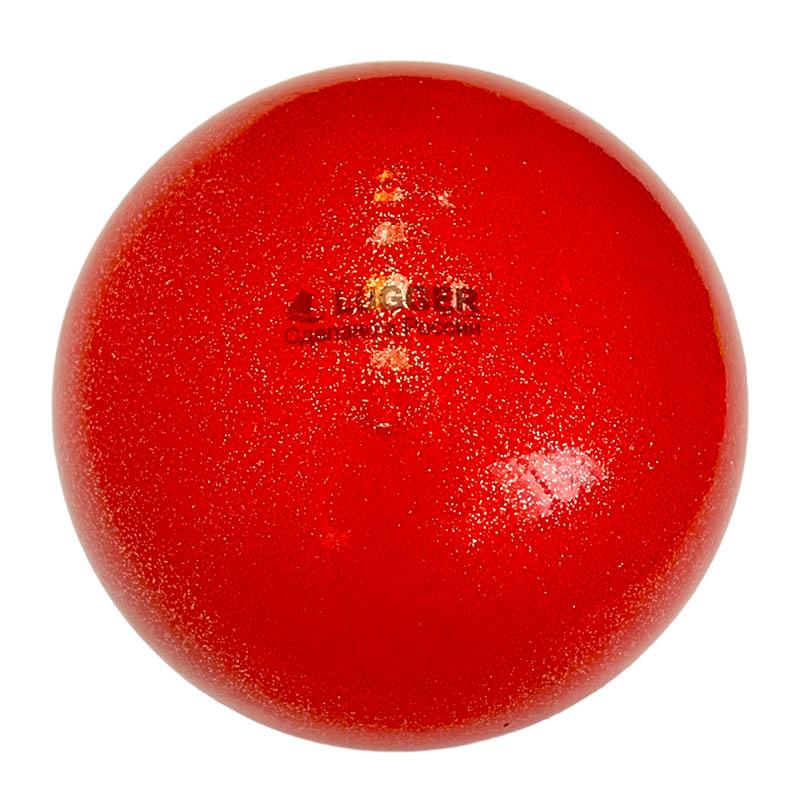Мяч для художественной гимнастики 19см красный с блестками
