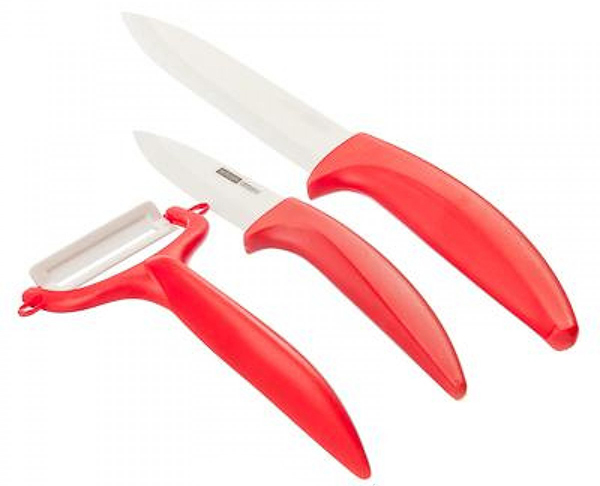 Набор ножей керамических Satoshi 8см, 13см, овощечистка